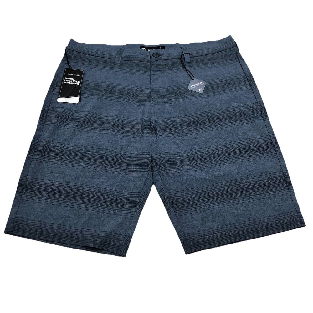 NWT Travis Mathew Mens Hybrid Shorts Size 35 Heather Mood Indigo 1MT347